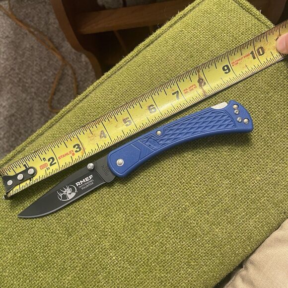 Buck 110 Rocky Mountain Elk Foundation Knife RMEF Folding Blade - NEW Rare - Picture 11 of 11